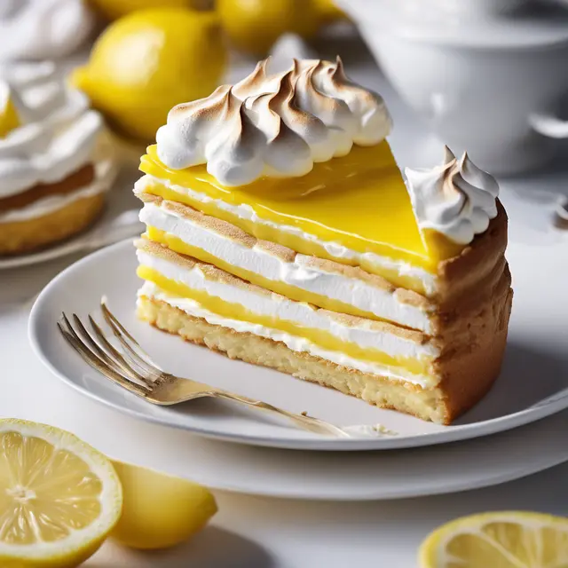 Foto de Lemon Meringue Cake with Whipped Cream