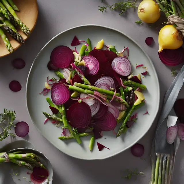 Foto de Onion, Asparagus, and Beet Salad