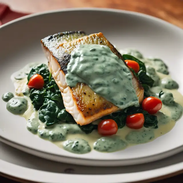 Foto de Sea Bass with Spinach Cream Sauce