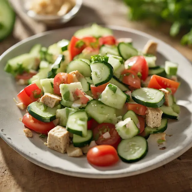 Foto de Pita Bread Salad with Cucumber and Tomato