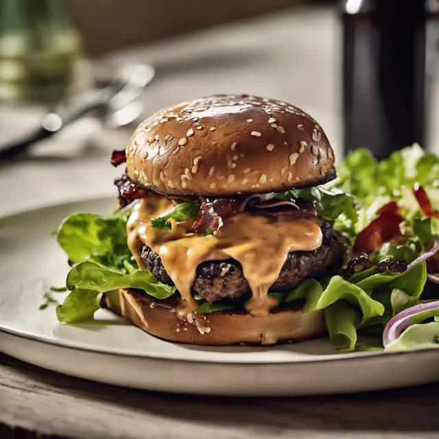 Foto de Hamburger with Sauce and Salad