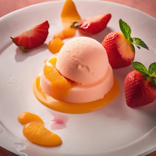 Foto de Peach Sorbet with Strawberry and Orange