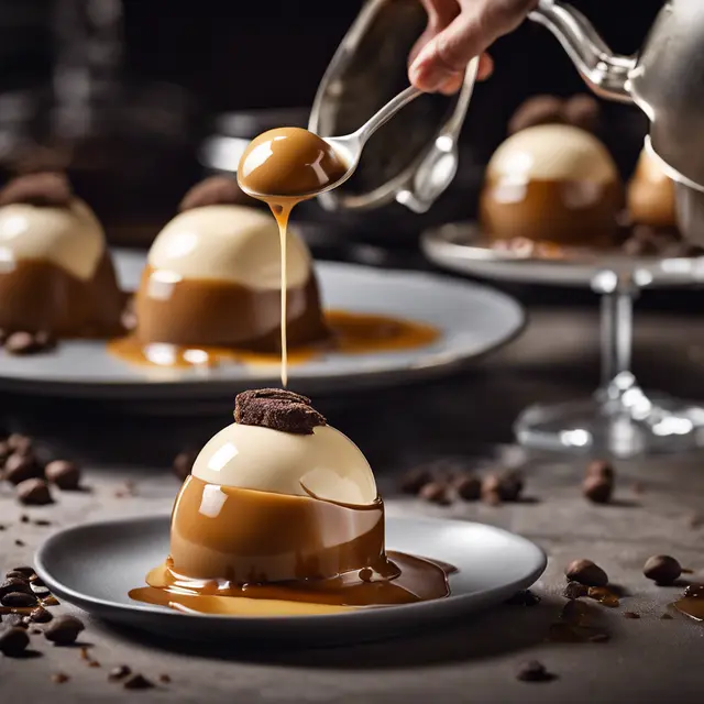 Foto de Caramel and Coffee Panna Cotta with Crunchy Ice Cream