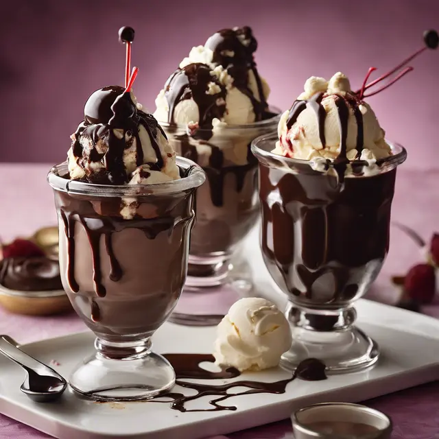 Foto de Hot Fudge Sundae with Scoops of Ice Cream