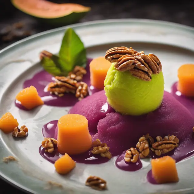 Foto de Lime and Cassis Sorbet with Papaya