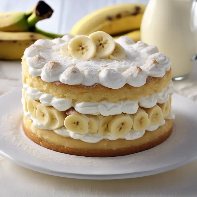 Foto de Banana Pudding Cake with Cream Cheese Filling