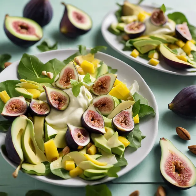 Foto de Figs, Avocado, and Green Mango Salad with Cream