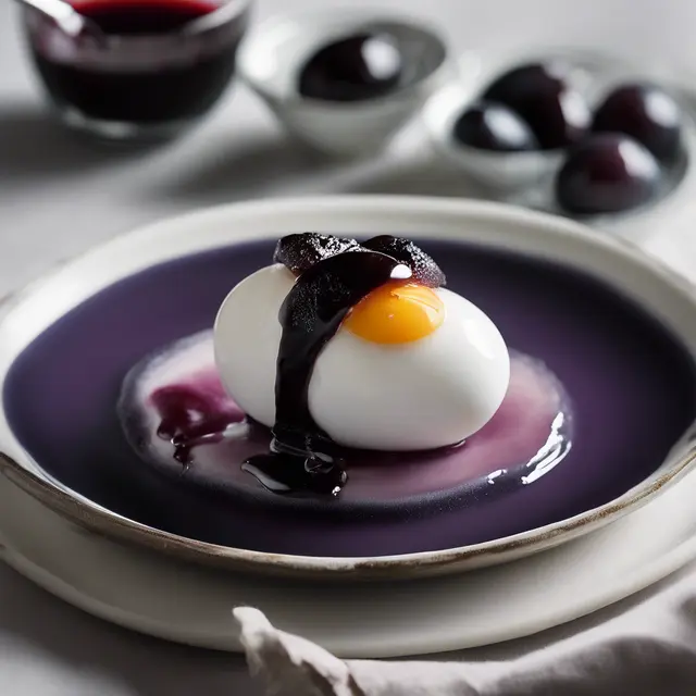 Foto de Frosted Eggs with Black Plum Sauce