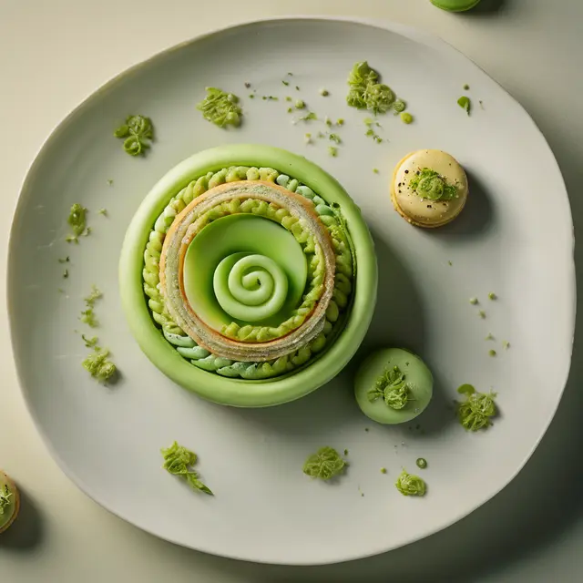 Foto de Spiral Macaron with Green Tomato