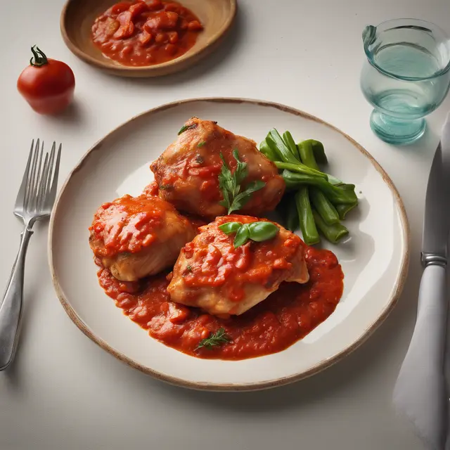 Foto de Chicken Thighs with Tomato and Pepper Sauce