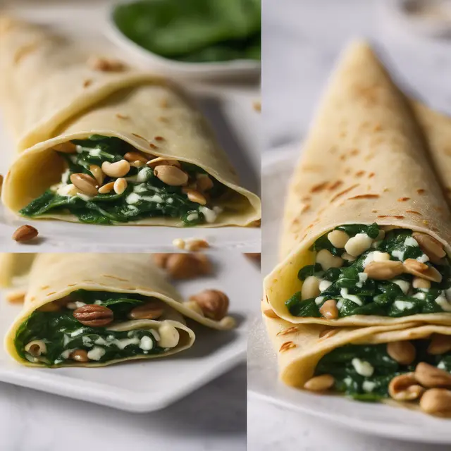 Foto de Whole Wheat Crepe with Spinach and Nut Filling