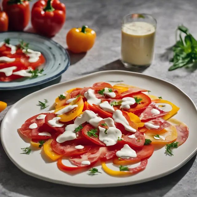 Foto de Carpaccio, Tomato, and Bell Pepper Salad with Mayonnaise