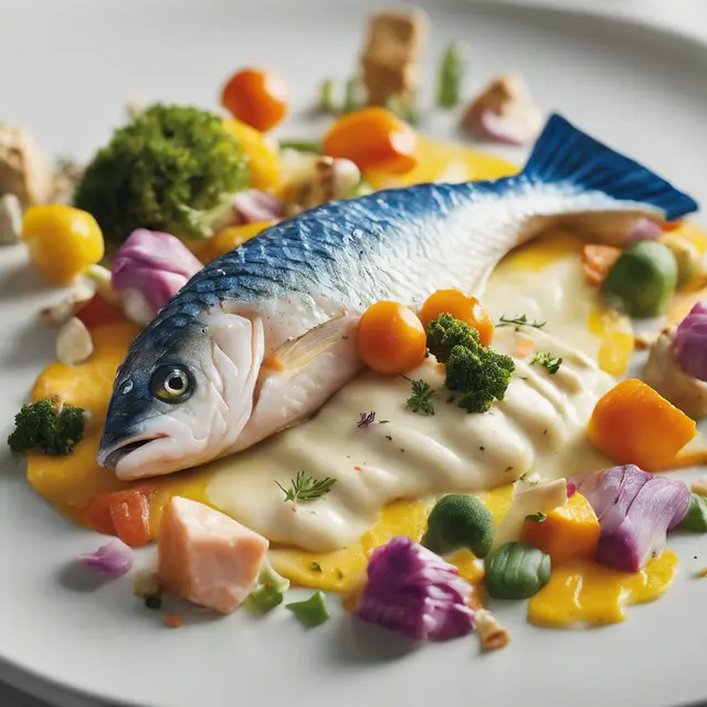 Foto de Fish with Creamy Sauce and Vegetables