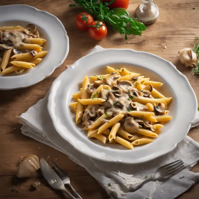 Foto de Creamy Mushroom and Chicken Penne alla Milanese