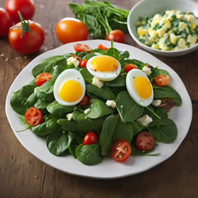 Foto de Spinach, Vegetable, and Egg Salad