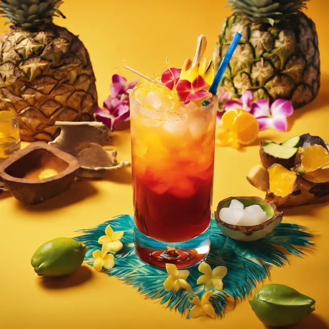 Foto de Hawaiian Fire Drink with Ginger, Whiskey, and Rum