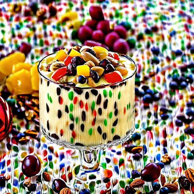 Foto de Vanilla Pudding with Candied Fruits and Nuts