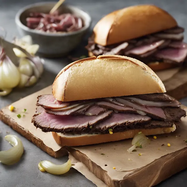 Foto de Roast Beef and Onion Sandwich