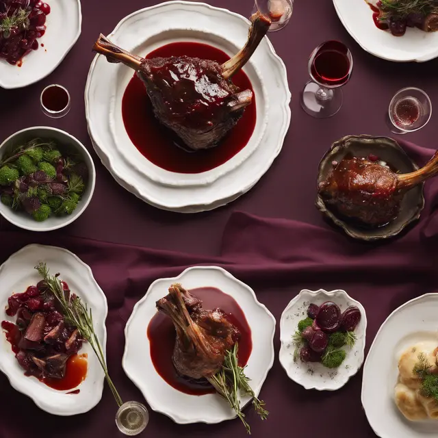 Foto de Lamb Shanks Braised with Wine Glaze