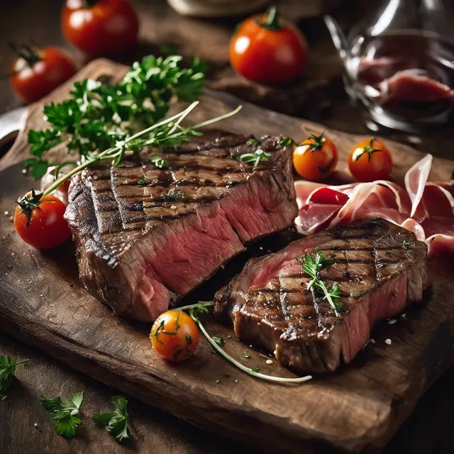 Foto de Grilled Steak with Tomato and Prosciutto