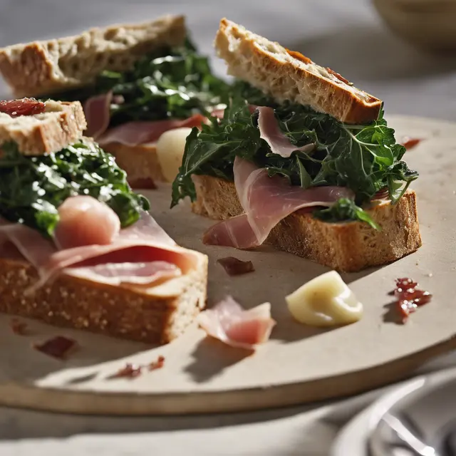 Foto de Bread with Prosciutto and Turnip Greens