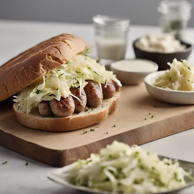 Foto de Sausage Sandwich with Potato, Cabbage, and Ricotta