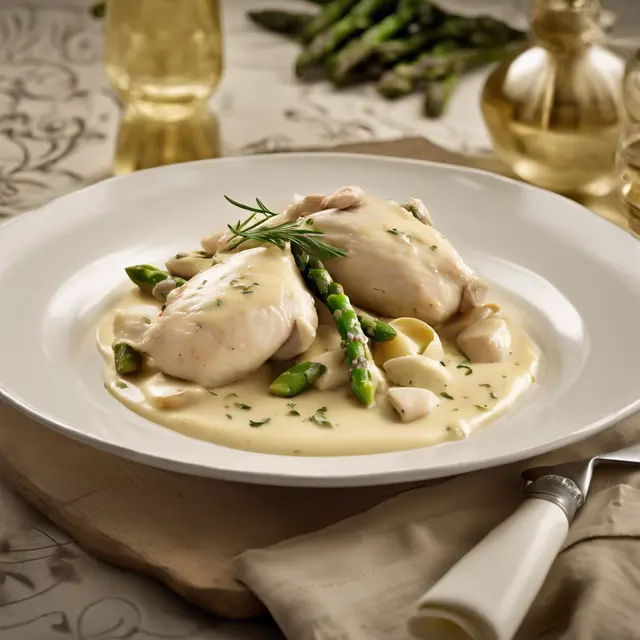 Foto de Chicken in Cream with Asparagus and Palm Hearts