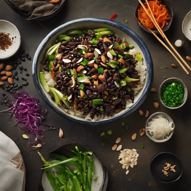 Foto de Black Bean Stir-Fry with Almond and Chinese Flair