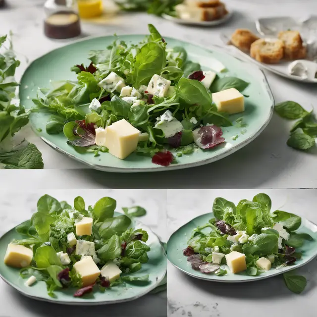 Foto de Minty Green Salad with Minas Cheese Croutons