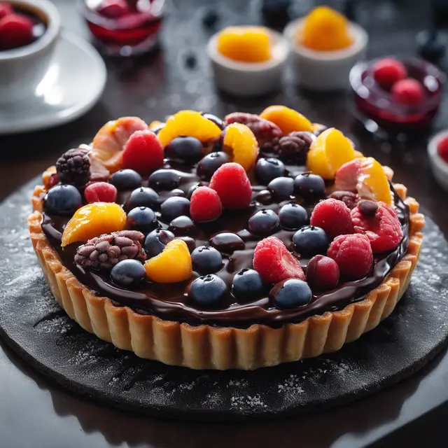 Foto de Frozen Fruit Tart with Chocolate Glaze