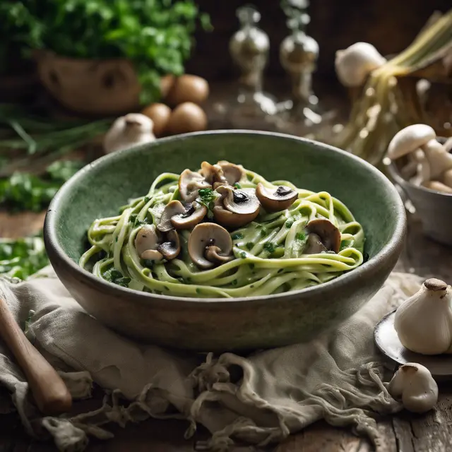 Foto de Green Fettuccine with Mushrooms