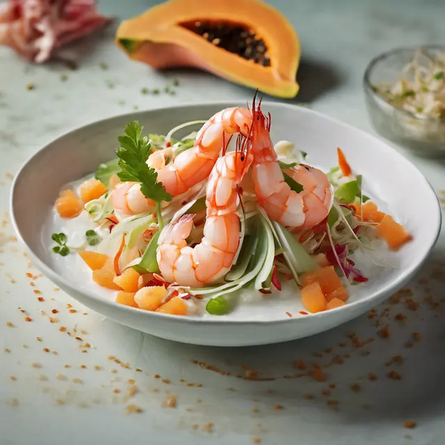 Foto de Papaya Salad with Shrimp and Yogurt Dressing