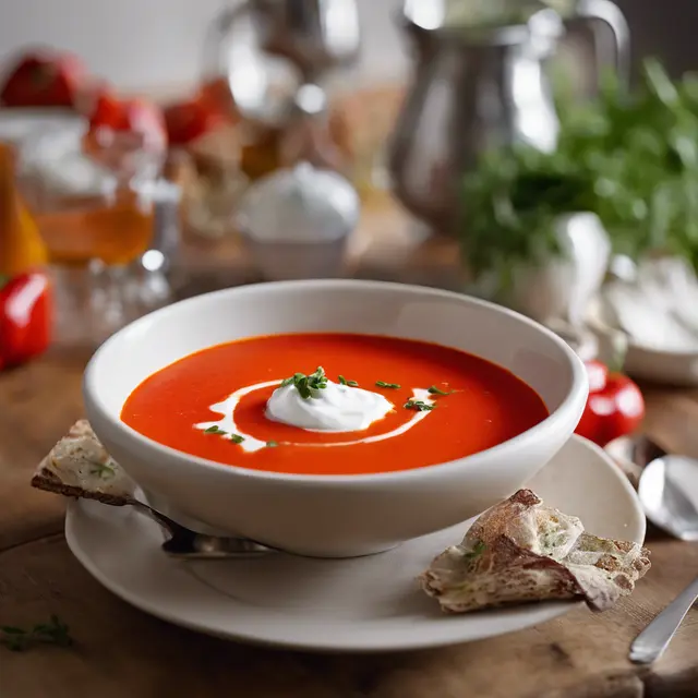 Foto de Roasted Red Pepper Soup with Yogurt