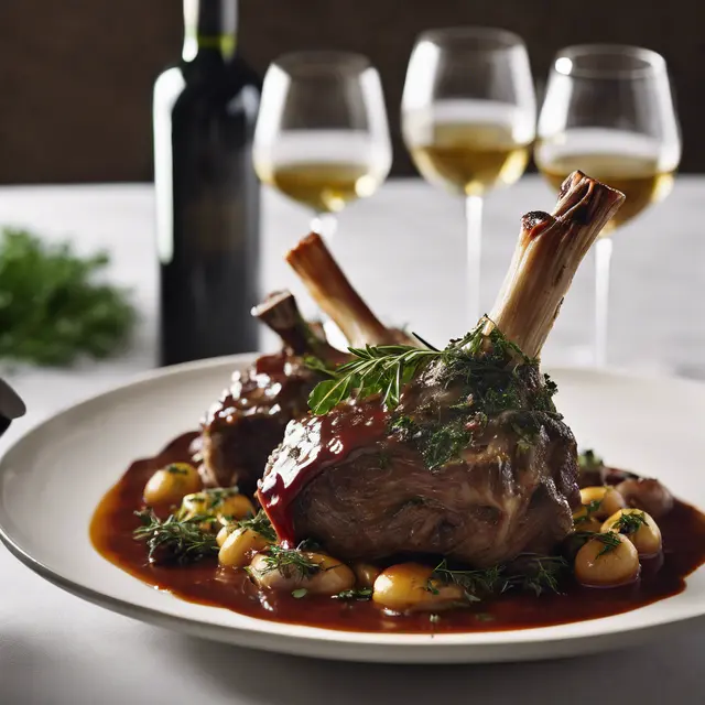 Foto de Lamb Shank with Herbs and Wine