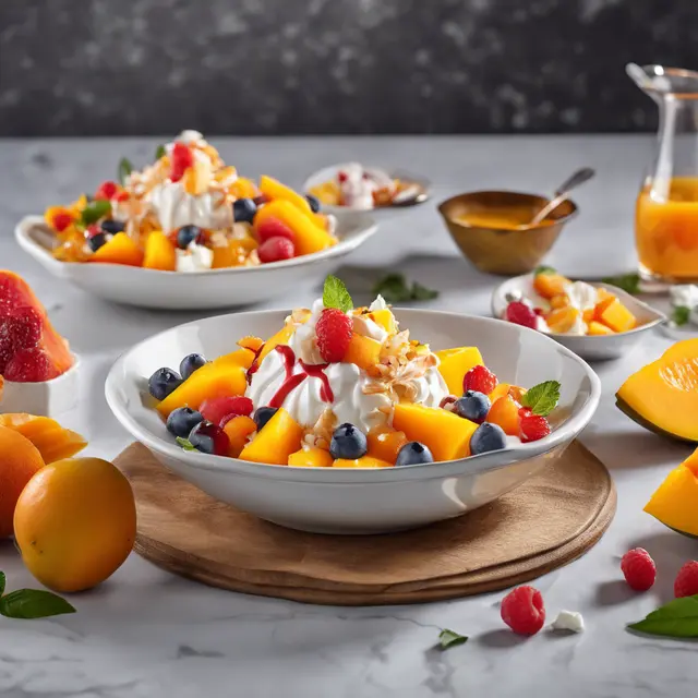 Foto de Fruit Salad with Liqueur Syrup and Whipped Cream