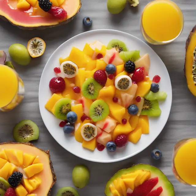 Foto de Fresh Fruit Salad with Passionfruit Syrup