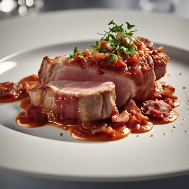 Foto de Pork Rump with Bacon and Tomato Sauce