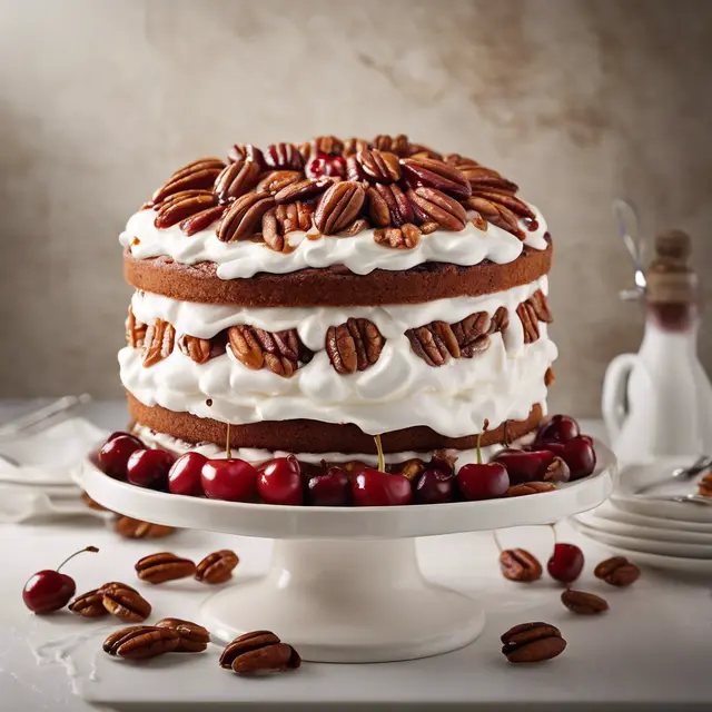 Foto de Pecan and Cherry Cake with Whipped Cream Topping