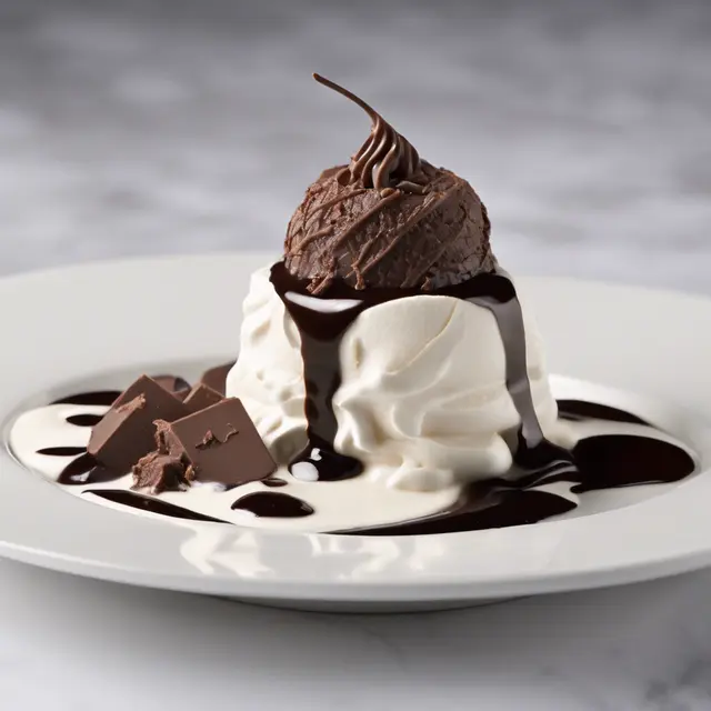 Foto de Frozen Yogurt with Chocolate Sauce