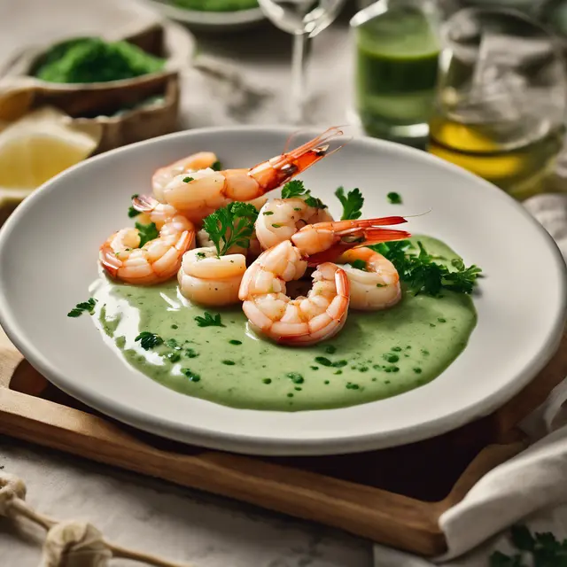 Foto de Garlic Shrimp with Parsley Sauce