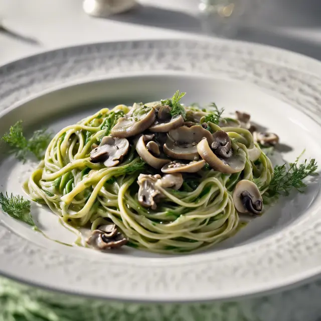 Foto de Green Fettuccine with Dried Mushroom