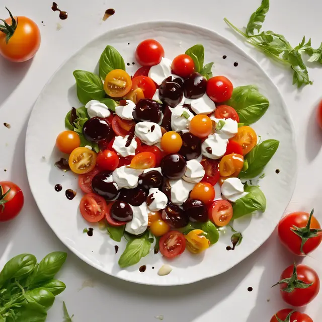 Foto de Tomato-Cherry and Cream Cheese Salad with Balsamic Glaze