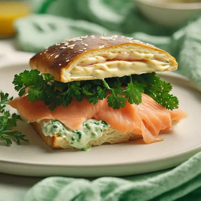 Foto de Smoked Salmon Sandwich with Creamy Mustard Sauce