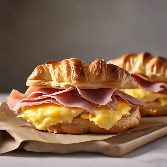 Foto de Cured Ham and Egg Croissant Sandwich