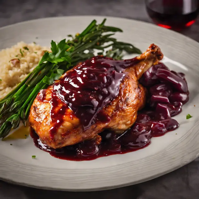 Foto de Wine-Glazed Chicken (Galinha-d'angola with Red Wine Sauce)