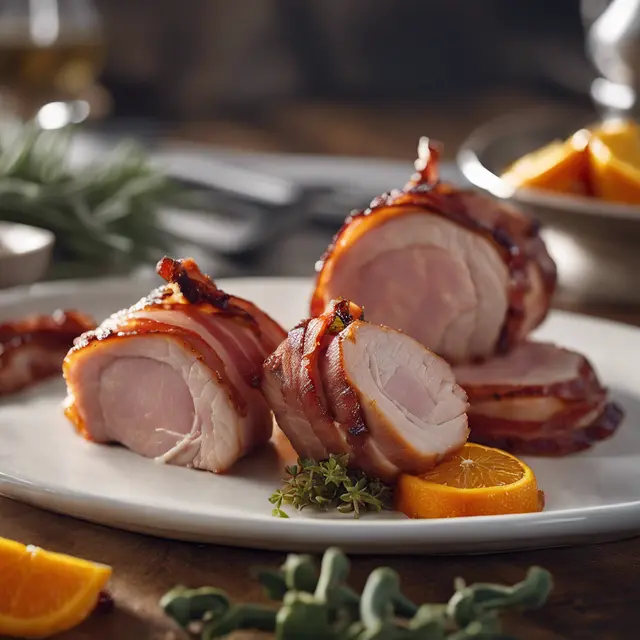 Foto de Pork Loin Wrapped in Bacon and Orange