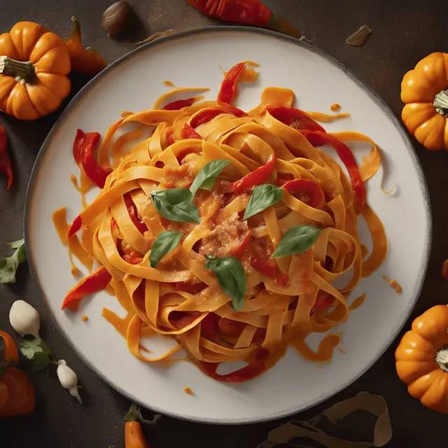 Foto de Pumpkin Fettuccine with Red Pepper Sauce