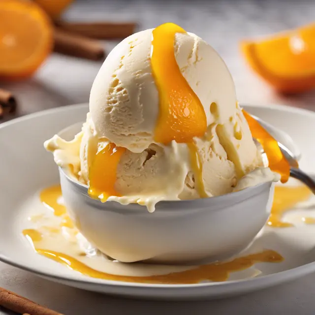 Foto de Vanilla and Cinnamon Ice Cream with Orange Syrup