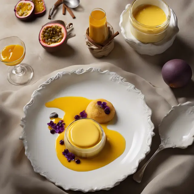 Foto de Vanilla Pudding with Passionfruit Sauce and Cinnamon Biscuits