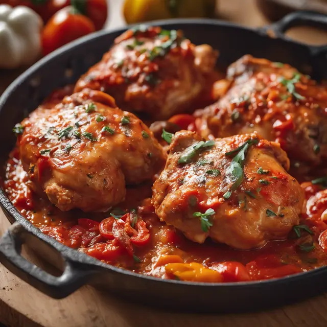 Foto de Chicken Thighs with Tomato and Peppers